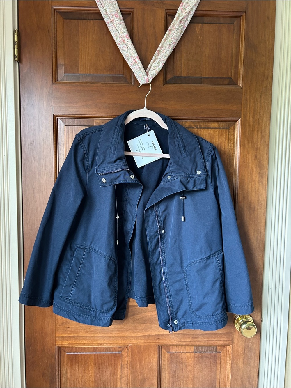 Chaps Navy Utility Jacket with Front Pockets